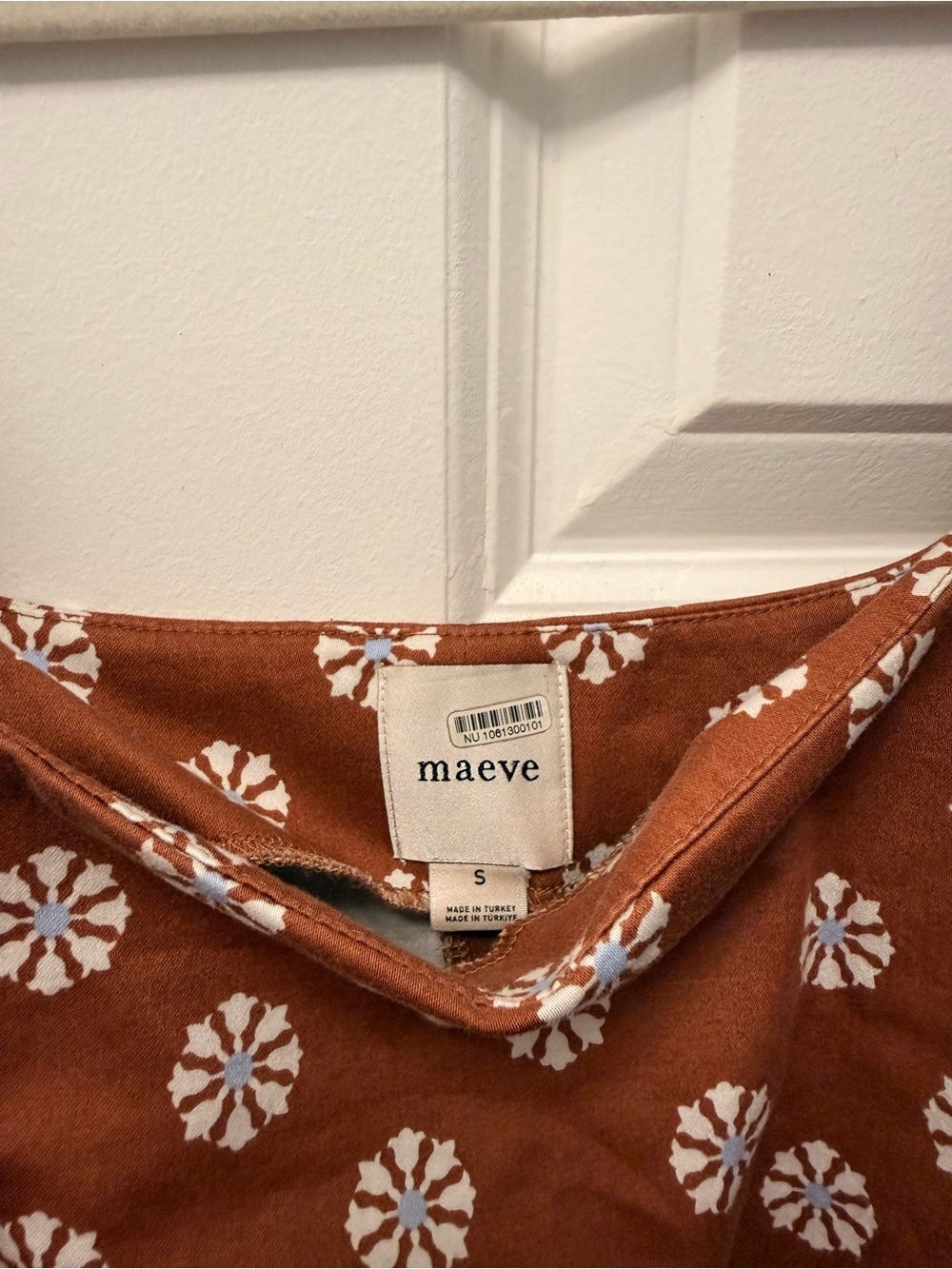 Maeve Rust Brown Floral Print Mini Dress - Picture 2 of 4